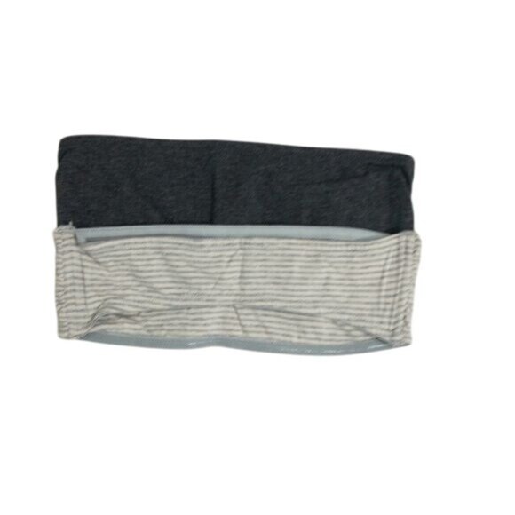 H&M Bandeau Bundle Charcoal & Heather Grey Striped Stretchy Comfortable - Picture 2 of 4